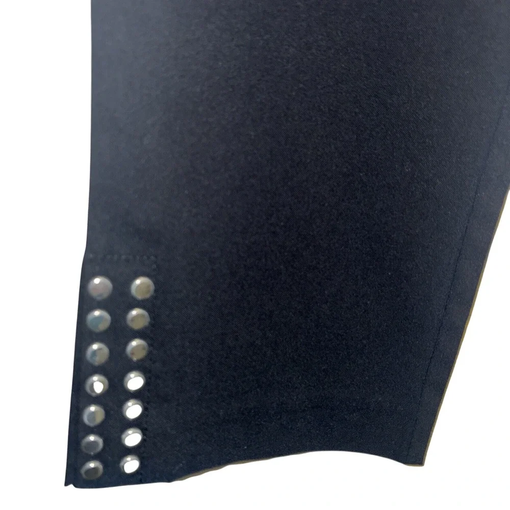 Jm Collection‎ Women's Pants Black Stretch Work Pant Sz Sm - Med Studded Ankle